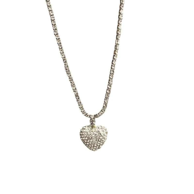 Women'S Fashion Full Diamond Heart Pendant Necklace