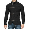 Men Fashion Leather Button Long Sleeve Knitted Cardigan