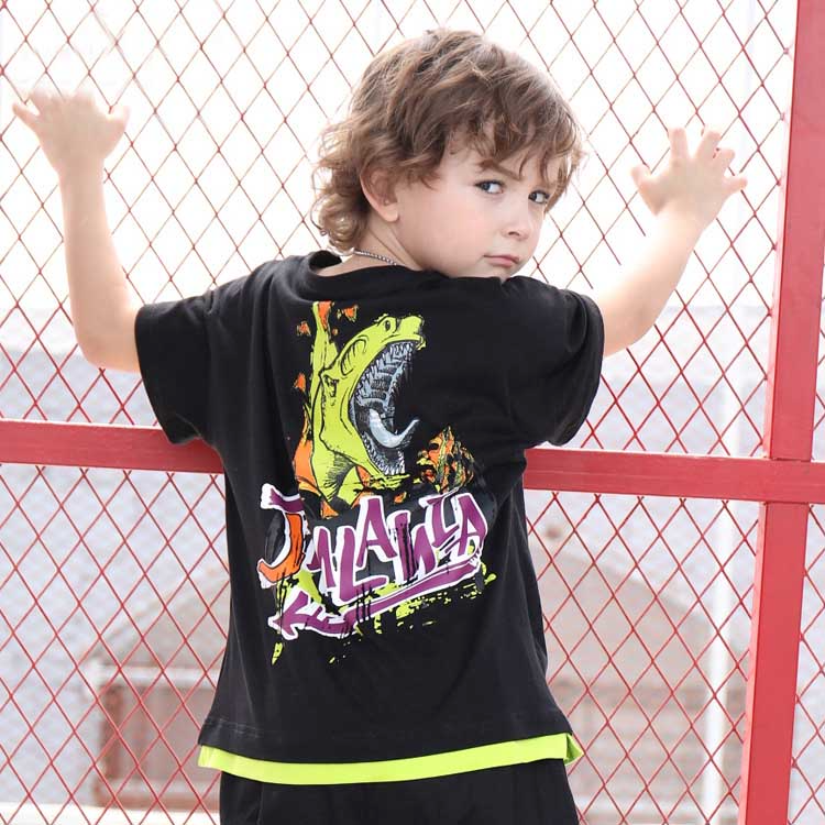 Boy Fashion Dinosaur Print Short Sleeve T-Shirt