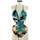Women Deep V-Neck Leaf Print Backless Plus Size One-Piece Swimwear