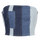 Fashionable Women Blocking Color Denim Backless Lace-Up Tube Top
