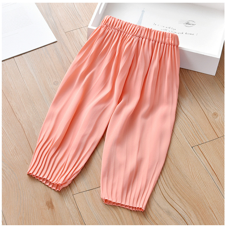 Children Kids Baby Fashion Girls Casual Basic Solid Color Pants