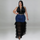 Plus Size Women Denim Layered Mesh Patchwork Skirt Halter Top Set