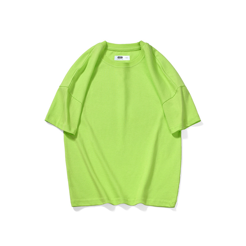 Kids Boys Casual Solid Color Round Neck Short Sleeve Loose T-Shirt