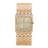 Women Fashion Square Diamond Number Alloy Bracelet Quartz Watch