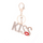 Women Romantic KISS Letters Pattern Rhinestone Decor Alloy Key Chain