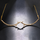 Fashion Water Drop Rhinestone Lensless Glasses Frame