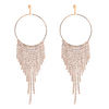 Fashion Rhinestone Decor Tassel Earrings