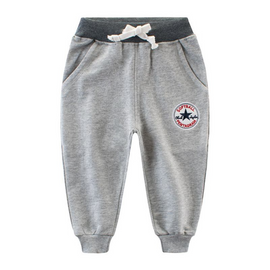 Casual Boys Solid Color Lace Up Elastic Waist Pants