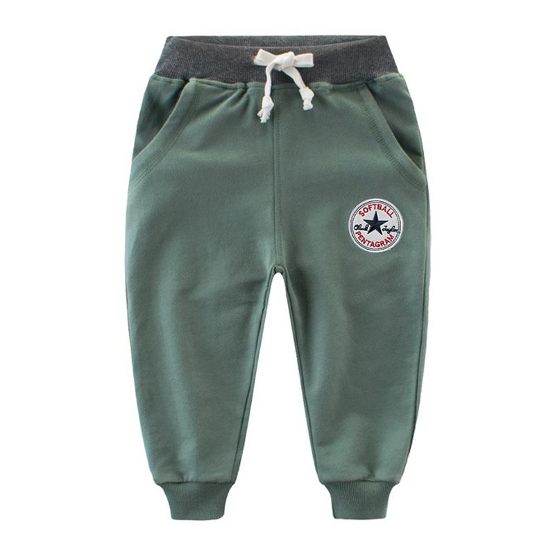 Casual Boys Solid Color Lace Up Elastic Waist Pants