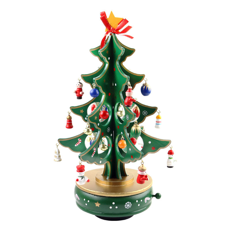 Creative Christmas Tree Shape Rotating Music Box