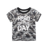 Boys Basic Camouflage Letter Round Neck Short-Sleeved T-Shirt