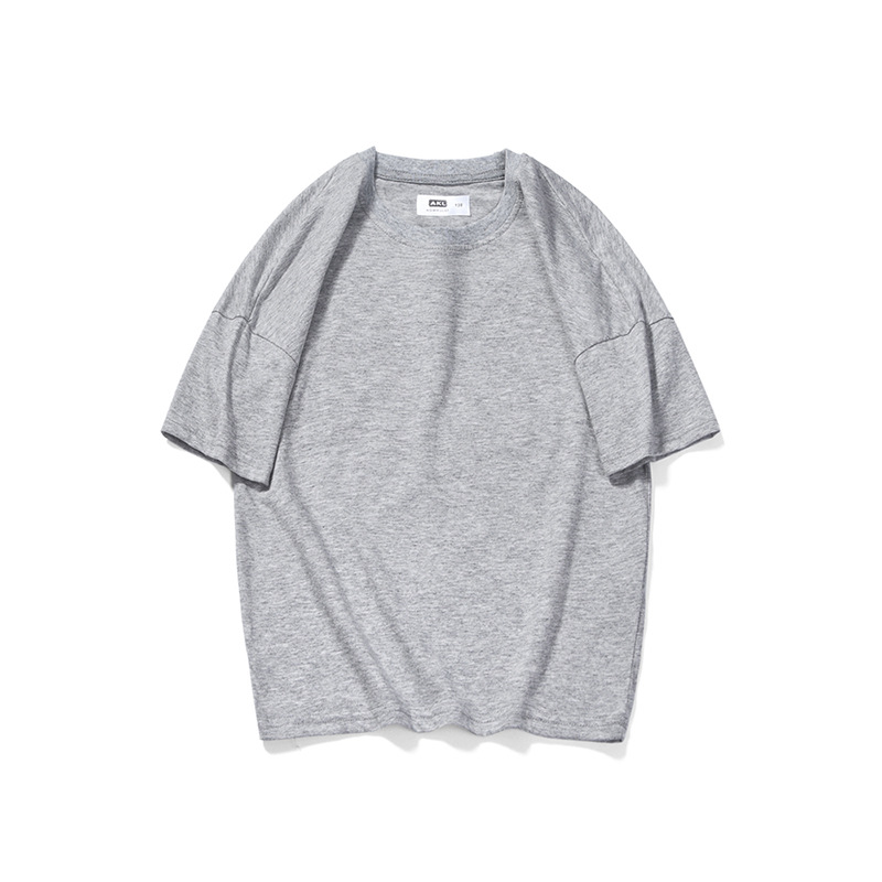 Kids Boys Casual Solid Color Round Neck Short Sleeve Loose T-Shirt