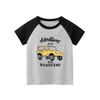 Boys Basic Round Neck Short-Sleeved Cartoon Truck Letter Pattern T-Shirt