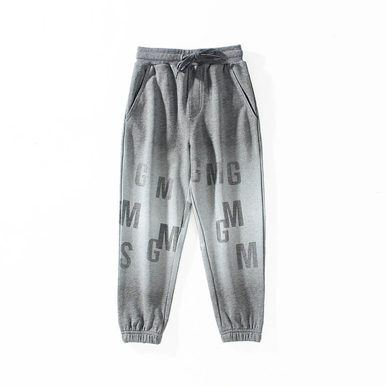 Boys Casual Letter Pattern Pocket Drawstring Waist Pants