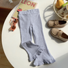 Children Kids Toddlers Girls Solid Color Flared Leggings Pants