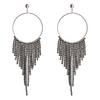 Fashion Rhinestone Decor Tassel Earrings