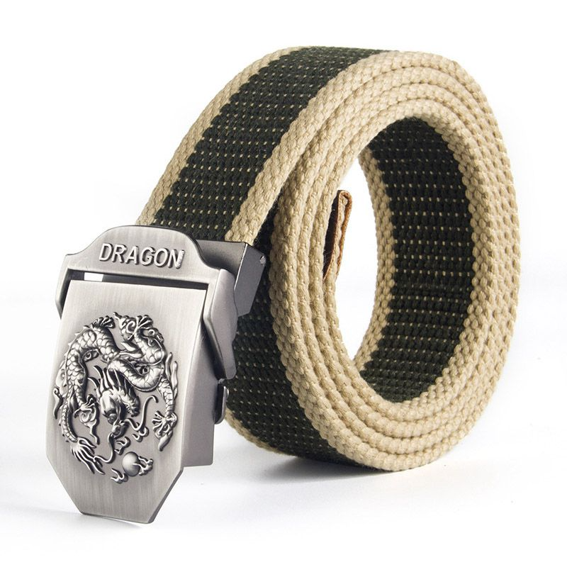 Fashion Army Fan Gift Accessory Durable Stripes Pattern Canvas Belt