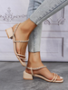 Plus Size Women Fashion Buckle Strap Chunky Heel Office Sandals