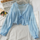 Summer Loose Long-Sleeved Women Short Bow Tie Vacation Chiffon Shirt