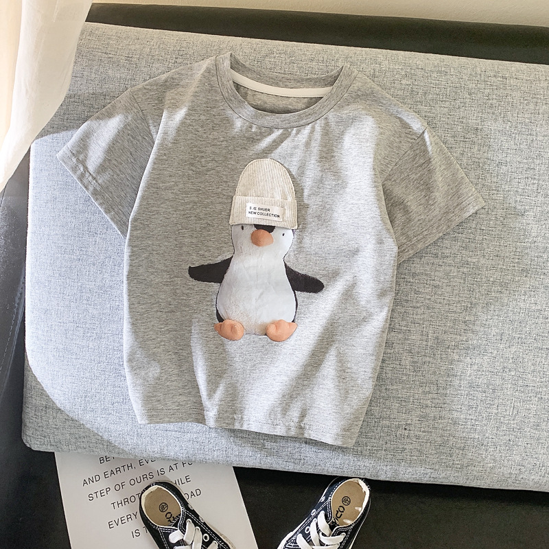 Kids Fashion Cartoon Round Neck T-Shirt