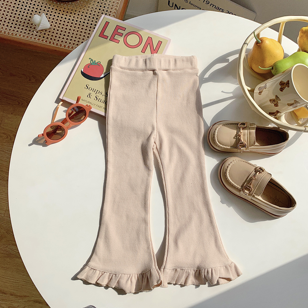 Children Kids Toddlers Girls Solid Color Flared Leggings Pants