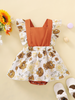 Toddlers Newborn Baby Fashion Girls Ruffle Sleeve Flower Print Bodysuit