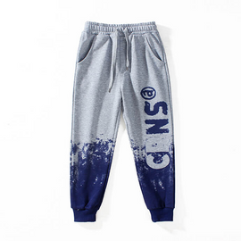 Boys Casual Letter Pattern Drawstring Waist Pocket Jogger Pants
