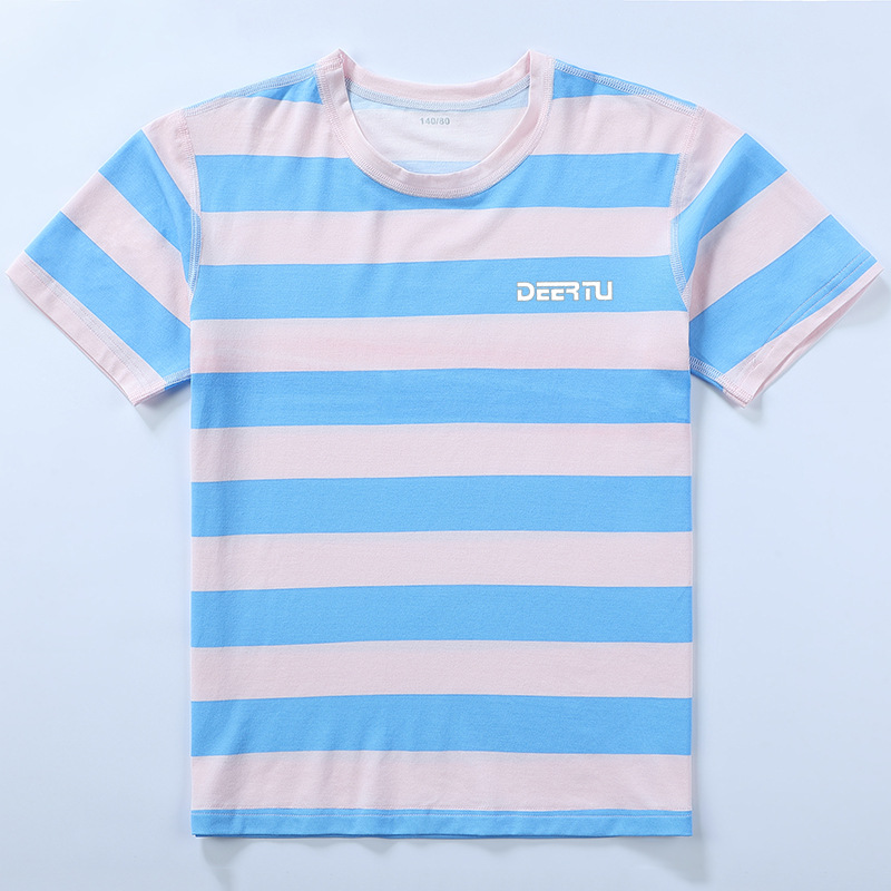 Boys Girls Modal Cotton Stripe Short Sleeve Kids Summer T-Shirt