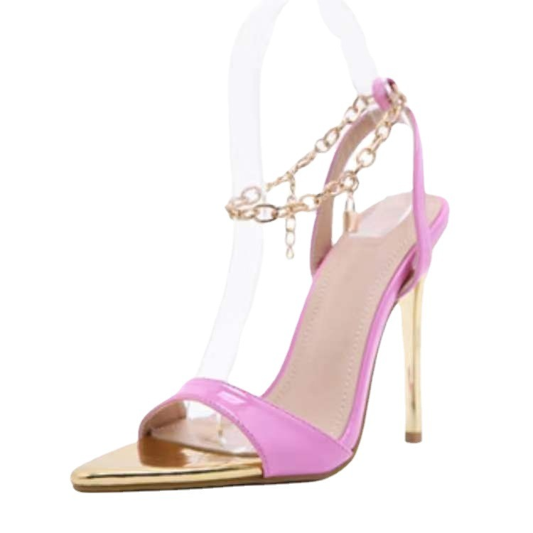Plus Size Women Fashion Pointed Toe Stiletto Open Toe Sandals