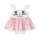 Toddlers Newborn Baby Fashion Girls Ruffle Sleeve Patchwork Rabbit Bodysuit