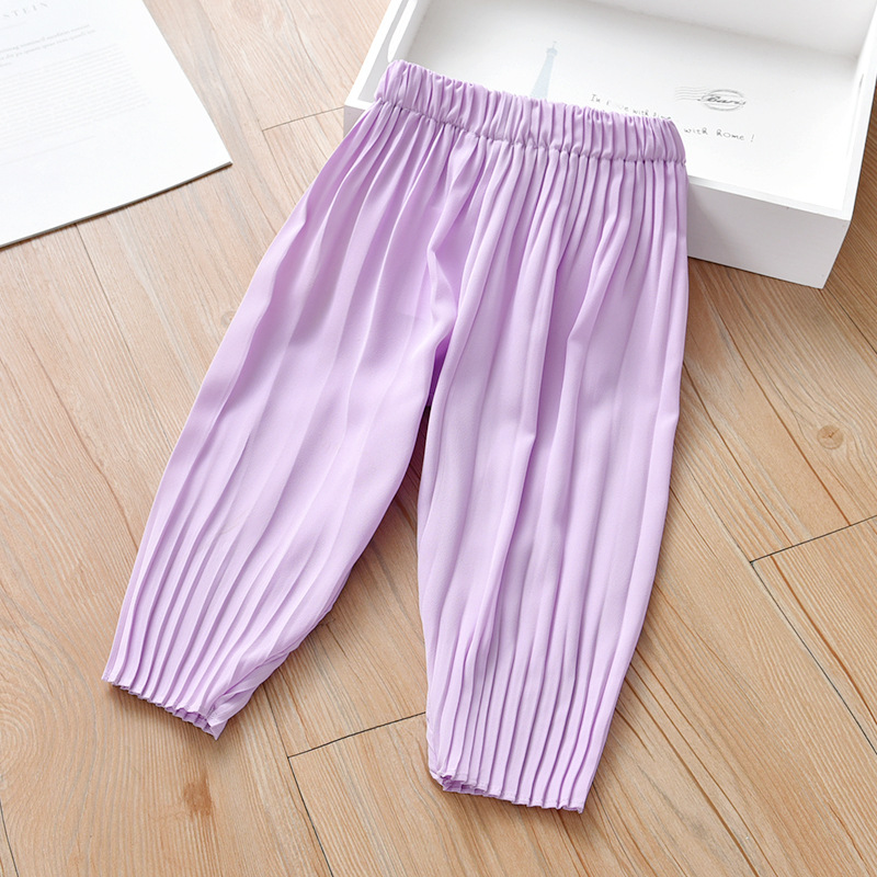 Children Kids Baby Fashion Girls Casual Basic Solid Color Pants