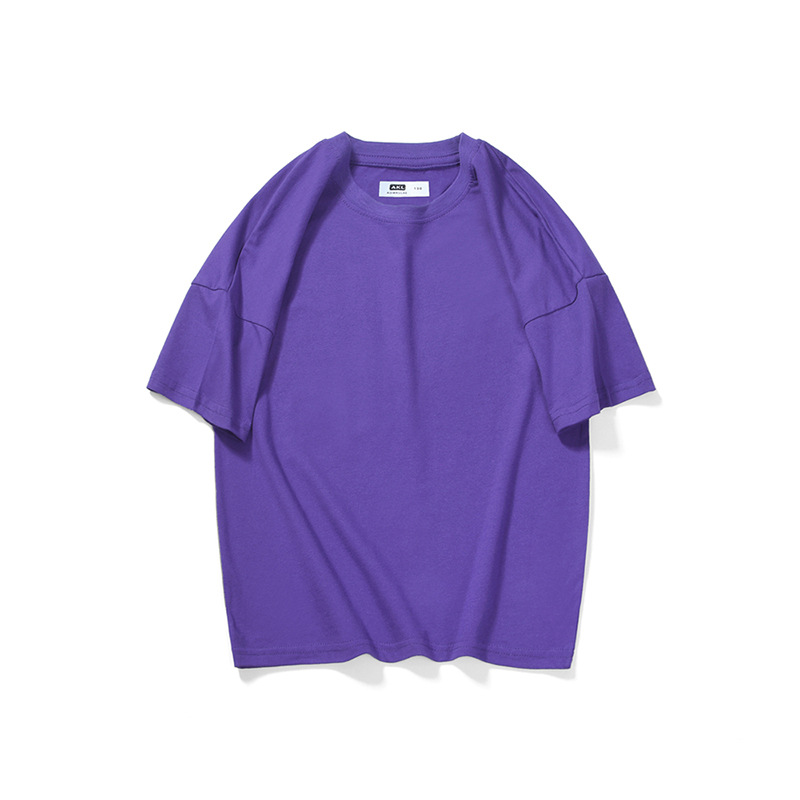 Kids Boys Casual Solid Color Round Neck Short Sleeve Loose T-Shirt