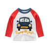 Fashion Car Letter Printing Long Sleeve Round Neck T-Shirt