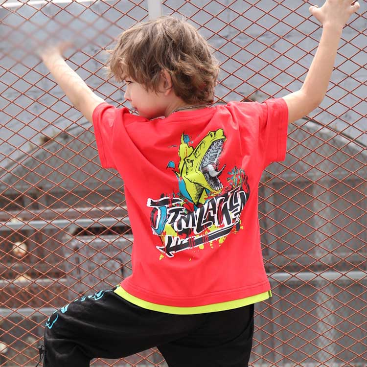 Boy Fashion Dinosaur Print Short Sleeve T-Shirt