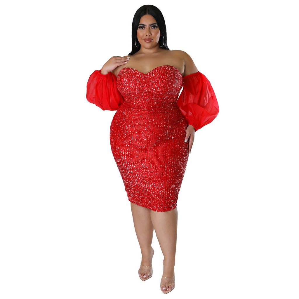 Women'S Sexy One Shoulder Sequined Dress
