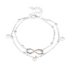 Fashion 8 Shape Pearl Pendant Decoration Anklet ( 2 sets )