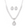 Women Shiny Rhinestone Design Drop Shape Pendant Necklace Earrings Set