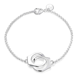 Female Engagement Luxury Unique Handcuffs Silver Plated Copper Bracelet