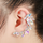 1pc Fashion Wing Type Color Rhinestone Decor Ear Clip