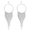 Fashion Rhinestone Decor Tassel Earrings