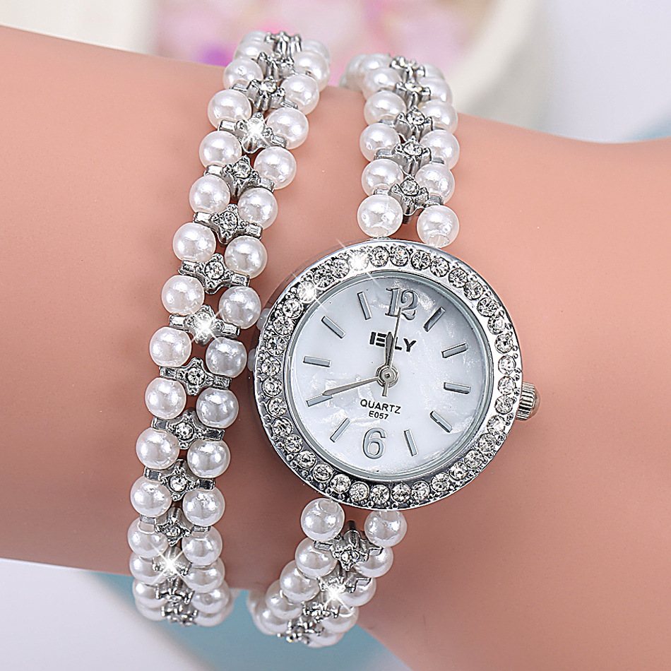 Women Fashion Exquisite Pearl Bracelet Watche