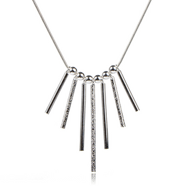 Fashion Lady High Quality 925 Silver Plated Tassel Pendant Necklace