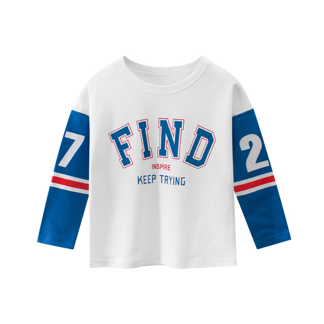 Children Letter Pattern Cotton Long-Sleeved T-Shirt