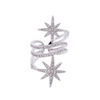 Fashion Shiny Zircon Star Pattern Exaggerated Multilayer Brass Ring