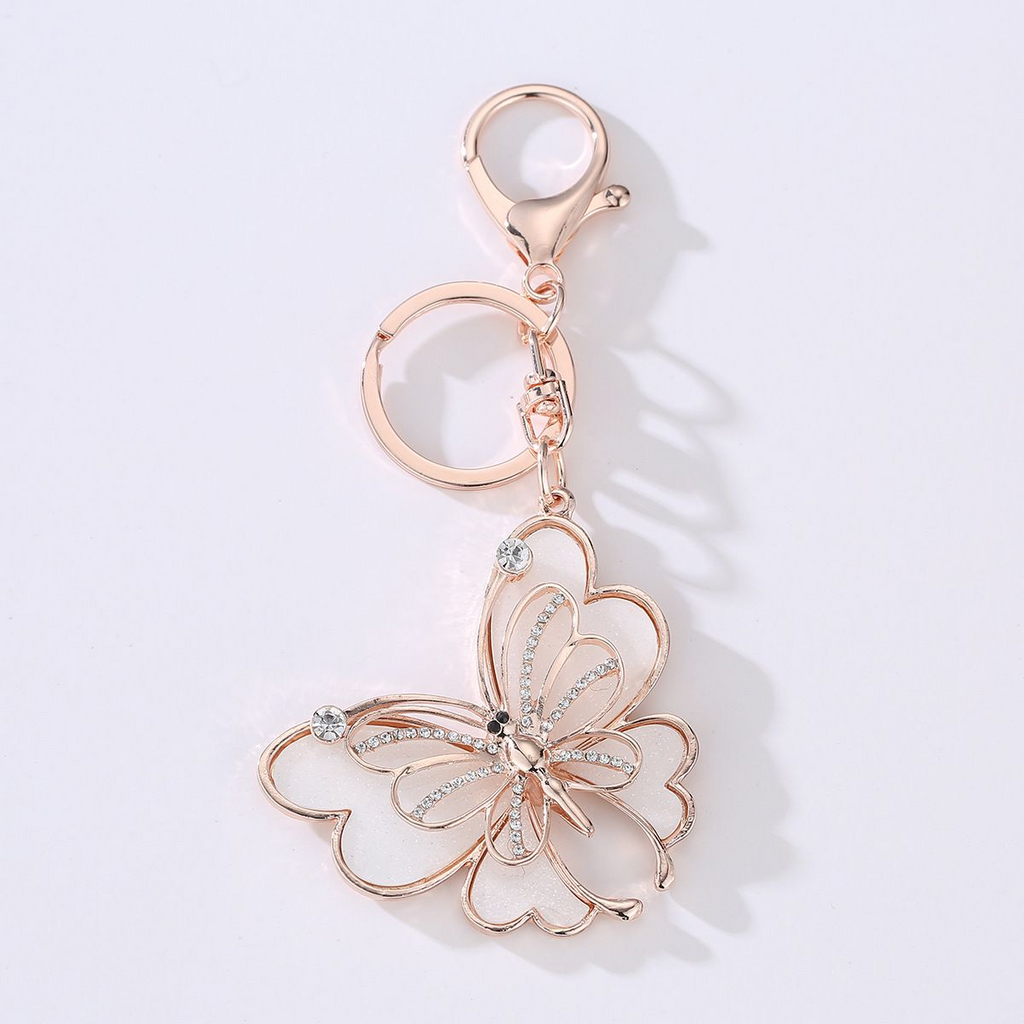 Elegant Women Enameled Alloy Butterfly Design Key Chain