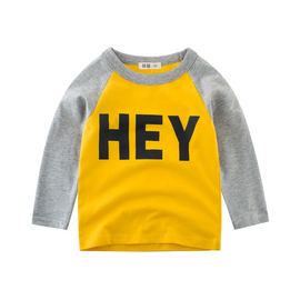 Boys New Letters Print Color Matching Boy Long-Sleeved T-Shirt