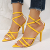 Women Fashion Pointed Toe Strap Stiletto Roman Sandals
