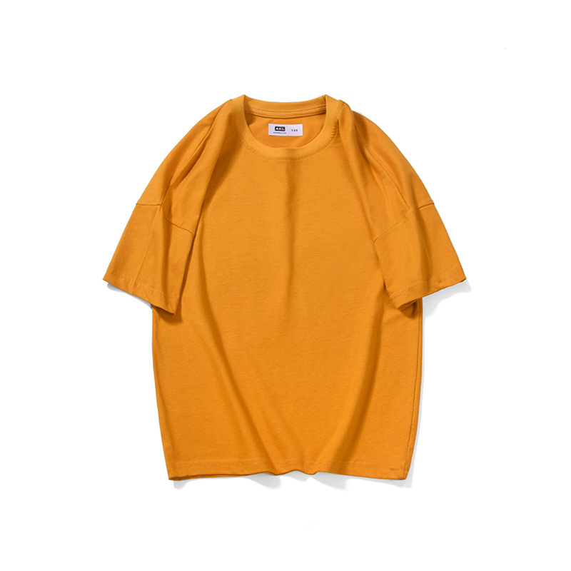 Kids Boys Casual Solid Color Round Neck Short Sleeve Loose T-Shirt