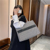 Houndstooth Tartan Large Capacity Shoulder Tote Bag